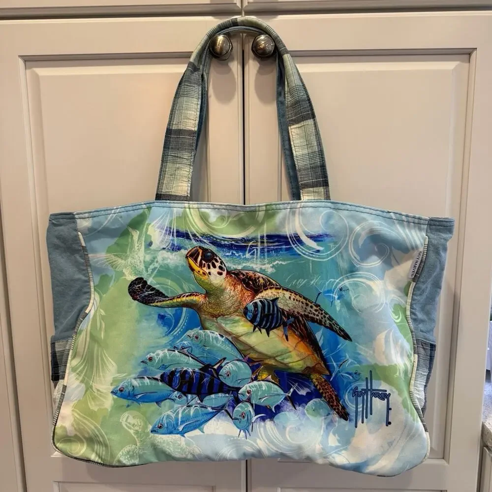 Guy Harvey Sea Turtle Tote/ Beach Bag